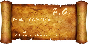 Pisky Ofélia névjegykártya